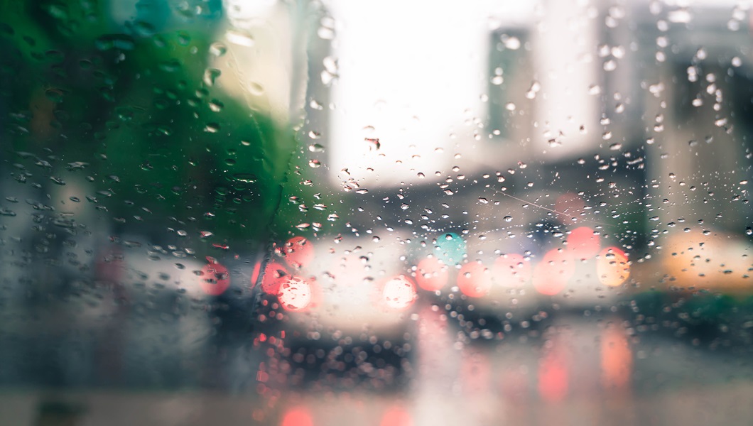 rain drops on car glass