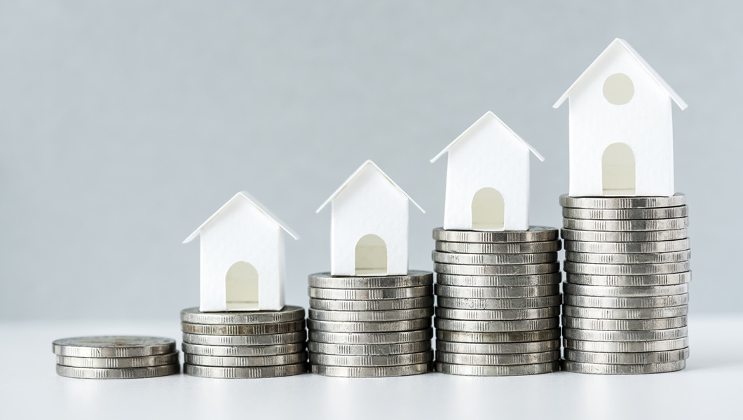 Macro shot of increase in mortgage rate concept