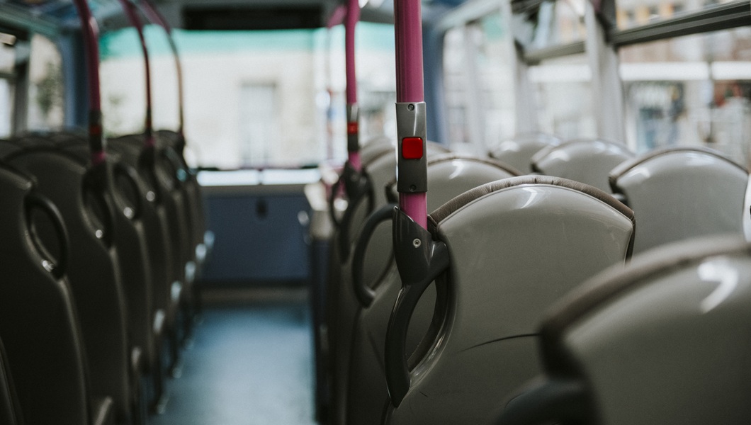 Interior of a public bus transport